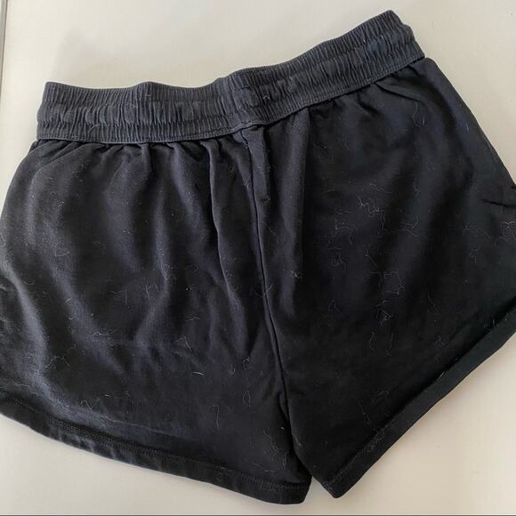 VINTAGE 90s Y2K Black Mini Athletic Lounge Shorts Drawstring Tie Elastic Waist S - Picture 3 of 7